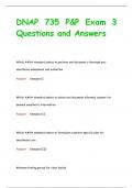 DNAP 735 P&P Exam 3 Questions and Answers