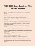 WGU C839 Exam Questions With Verified Answers.