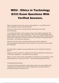 WGU - Ethics in Technology D333 Exam Questions With Verified Answers.