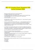  BIO 121 Practice Exam Questions With Correct Answers 2024