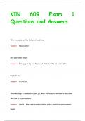 KIN 609 Exam 1 Questions and Answers