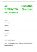 MH NURSING  INTERVIEW Questions  and Answers