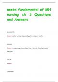 neebs fundamental of MH  nursing ch 3 Questions  and Answers