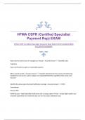 HFMA CSPR (Certified Specialist Payment Rep) EXAM WITH GUARANTEED ACCURATE ANSWERS