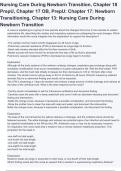 Nursing Care During Newborn Transition, Chapter 18 PrepU, Chapter 17 OB, PrepU  Chapter 17  Newborn Transitioning, Chapter 13  Nursing Care During Newborn Transition