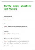 NL400 Exam Questions  and Answers