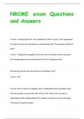 NRCME exam Questions  and Answers