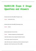 NUR3128 Exam 2 Drugs Questions and Answers