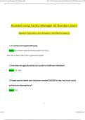 Assisted Living Facility Manager AZ Numbers Exam  Questions and Answers (2024 / 2025) (Verified Answers)