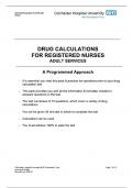 DRUG CALCULATIONS FOR REGISTERED NURSES ADULT SERVICES