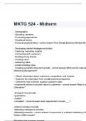 MKTG 524 - Midterm questions and answers.