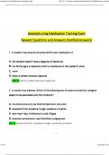 Assisted Living Medication Training Exam Newest Questions and Answers (2024 / 2025) (Verified Answers)