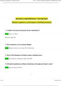 Assisted Living Medication Training Exam Newest Questions and Answers (2024 / 2025) (Verified Answers)