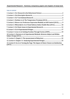 Summary of Papers and Book Chapters - Experimental Research