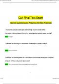 CLA Final Test Exam Newest Questions and Answers (2024 / 2025) (Verified Answers)