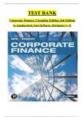 TEST BANK For Corporate Finance 6th Edition by Berk & DeMarzo, Verified Chapters 1 - 31, Complete Newest Version