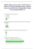 NR507 Midterm Exam 2023   NR 507 Week 4 Midterm Advanced Pathophysiology Midterm Exam Latest 2023-2024 Chamberlain College Of Nursing(VERSION A)