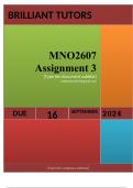 MNO2607 Assignment 32024unlock your path to success with the meticulously crafted solution for  MNO2607 Assignment 32024. This comprehensive guide not only provides accurate answers to the questions but also presents well-structured explanations that show