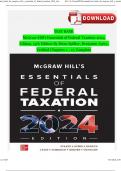 TEST BANK For McGraw-Hill's Essentials of Federal Taxation 2024 Edition, 15th Edition By Brian Spilker, Benjamin Ayers, Verified Chapters 1 - 17, Complete Latest Version 2024 ISBN: 9781265364656