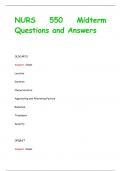 NURS 550 Midterm Questions and Answers