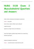 NURS 3128 Exam 2 Musculoskeletal Questions  and Answers