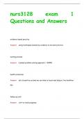 nurs3128 exam 1 Questions and Answers