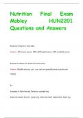 Nutrition Final Exam  Mobley HUN2201 Questions and Answers