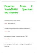 Phonetics Exam 2  VocabENMU Questions  and Answers