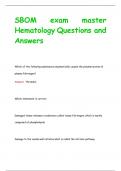 SBOM exam master  Hematology Questions and  Answers