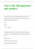 Test 3 Bio 242 Questions  and Answers