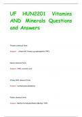 UF HUN2201 Vitamins  AND Minerals Questions  and Answers