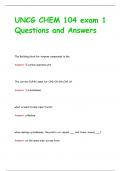 UNCG CHEM 104 exam  Questions and Answers