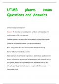 UTMB pharm exam Questions and Answers