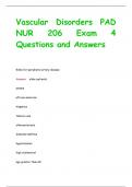 Vascular Disorders PAD NUR 206 Exam 4 Questions and Answers