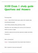 X100 Exam 1 study guide Questions and Answers