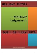 MNO2607 Assignment 1 2024Unlock your path to success with the meticulously crafted solution for  MNO2607 Assignment 12024. This comprehensive guide not only provides accurate answers to the questions but also presents well-structured explanations that sho