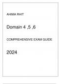 AHIMA RHIT Domain 4 ,5 ,6 Comprehensive Exam Guide 2024.