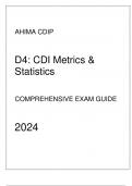 AHIMA CDIP - D4(CDI Metrics & Statistics) Comprehensive Exam Guide 2024.