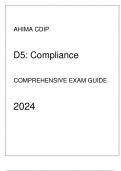 AHIMA CDIP - D5(Compliance) Comprehensive Exam Guide 2024