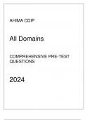 AHIMA CDIP - All Domains Comprehensive Pre-Test Questions Guide 2024.