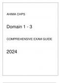 AHIMA CHPS - Domain 1 - 3 Comprehensive Exam Guide 2024