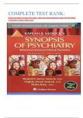 COMPLETE TEST BANK: Kaplan and Sadock's Synopsis of Psychiatry: Behavioral Sciences/Clinical Psychiatry Eleventh Edition by Benjamin J. Sadock (Author) latest 