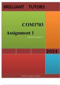 COM3703 Assignment 1 2024 Unlock your path to success with the meticulously crafted solution for  COM3703 Assignment 1 2024. This comprehensive guide not only provides accurate answers to the questions but also presents well-structured explanations that s