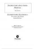 Solution Manual For Elementary Statistics Picturing the World, 8th Edition by Ron Larson