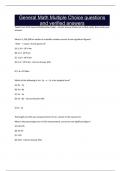 General Math Multiple Choice questions and verified answers