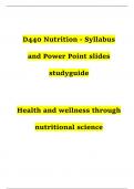 D440 Nutrition - Syllabus and Power Point slides studyguide update