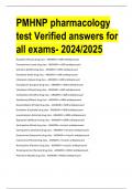 PMHNP pharmacology test Verified answers for all exams- 2024/2025