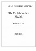 NR 447 EXAM PREP VERIFIED RN Collaborative Health. QUESTIONS AND ANSWERS 2024. GRADED A+