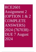 RCE2601 Assignment 2 (OPTION 1 & 2 COMPLETE ANSWERS) 2024 (767038) - DUE 7 August 2024