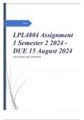 LPL4804 Assignment 1 Semester 2 2024 - DUE 15 August 2024